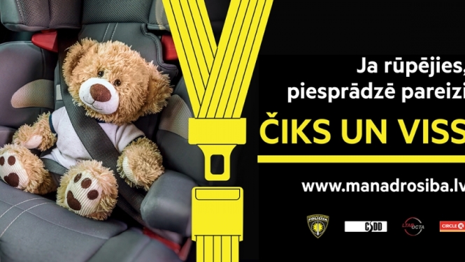 Valsts policija uzsāk informatīvu kampaņu par bērnu drošu sprādzēšanos “Piesprādzē pareizi – čiks un viss!”