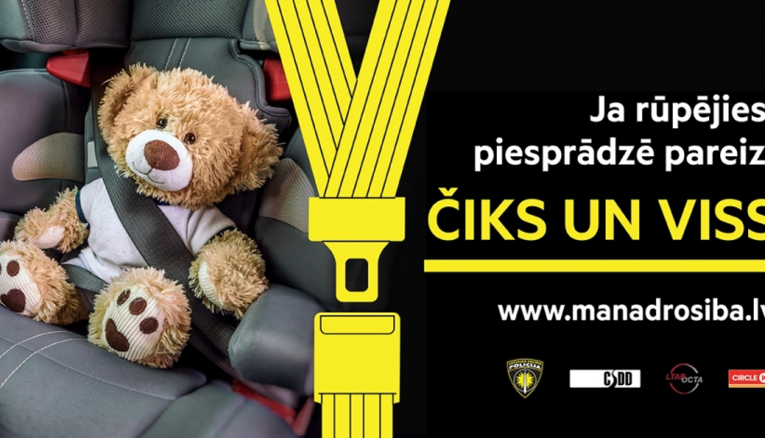 Valsts policija uzsāk informatīvu kampaņu par bērnu drošu sprādzēšanos “Piesprādzē pareizi – čiks un viss!”